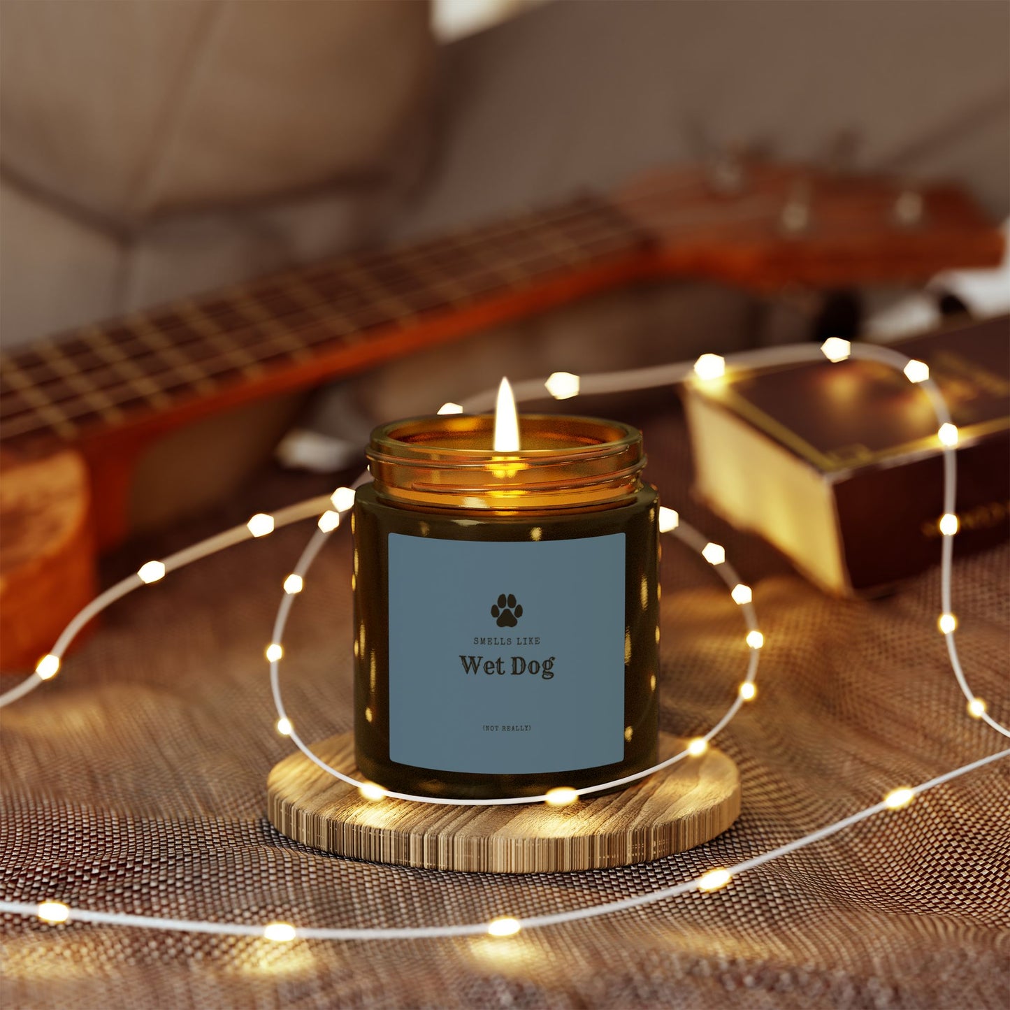 Smells Like Wet Dog (Not Really) Jar Candle - Blue | Coconut Apricot Scented Candle