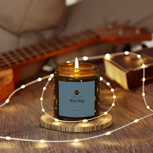 Smells Like Wet Dog (Not Really) Jar Candle - Blue | Coconut Apricot Scented Candle