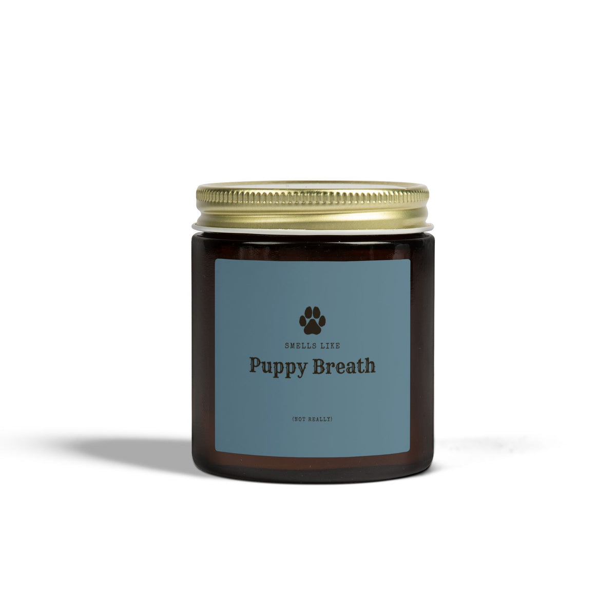 Smells Like Puppy Breath (Not Really) Jar Candle - Blue | Coconut Apricot Scented Candle