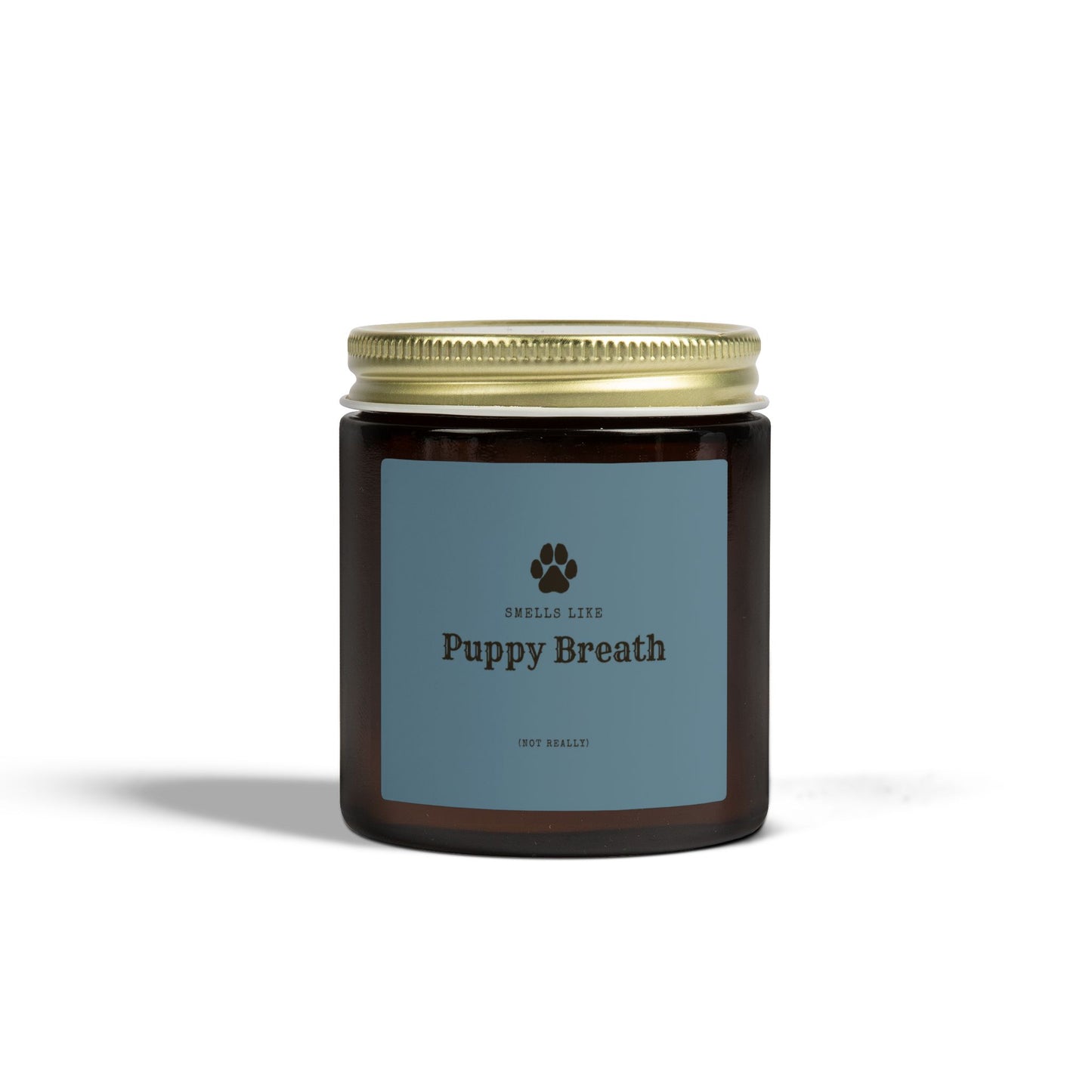 Smells Like Puppy Breath (Not Really) Jar Candle - Blue | Coconut Apricot Scented Candle