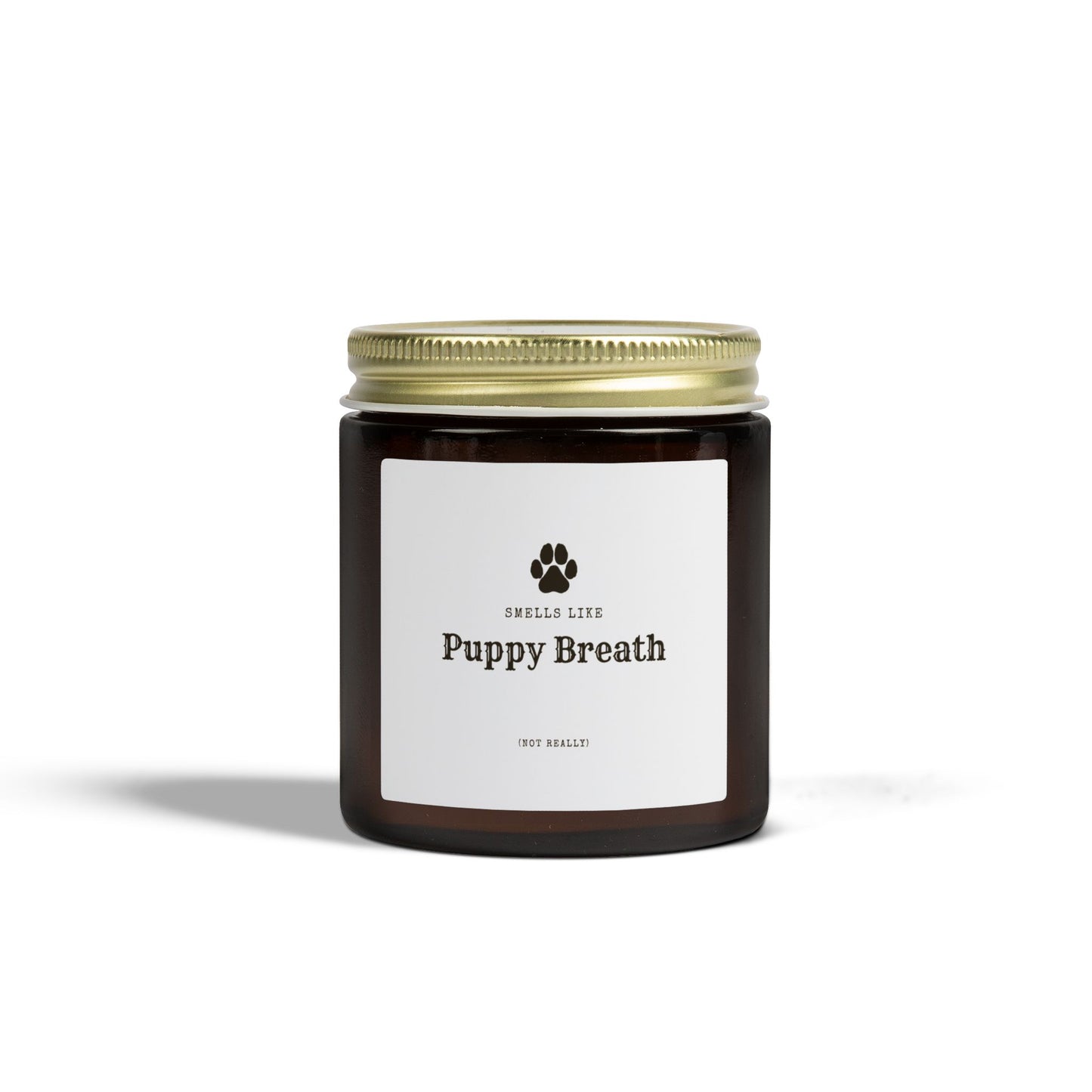 Smells Like Puppy Breath (Not Really) Jar Candle - White | Coconut Apricot Scented Candle