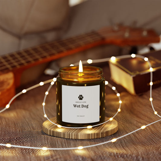 Smells Like Wet Dog (Not Really) Jar Candle - White | Coconut Apricot Scented Candle