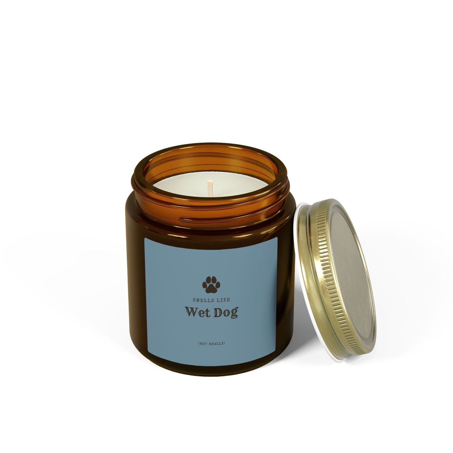 Smells Like Wet Dog (Not Really) Jar Candle - Blue | Coconut Apricot Scented Candle